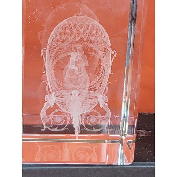 3D Crystal Mary Jesus Inside Egg Faberge Laser Etched Glass Paperweight Israel - Picture 2 of 11